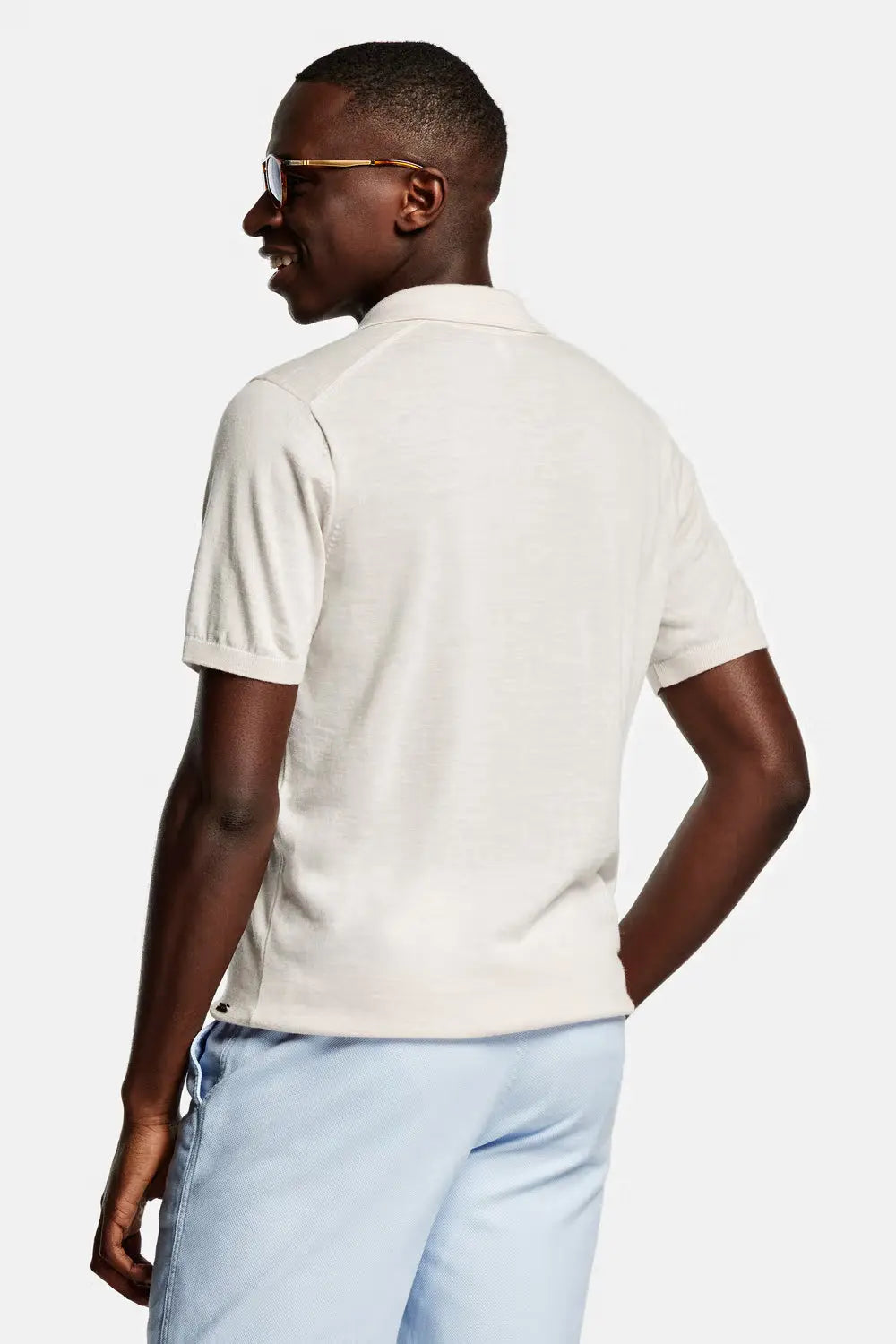 Collarless Knit Polo