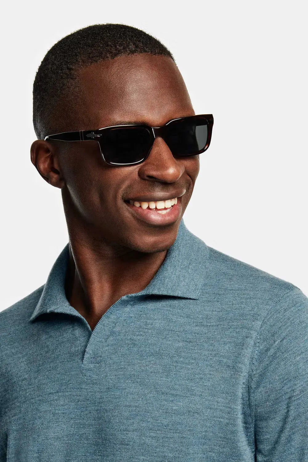 Collarless Knit Polo