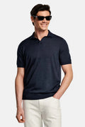 Collarless Knit Polo