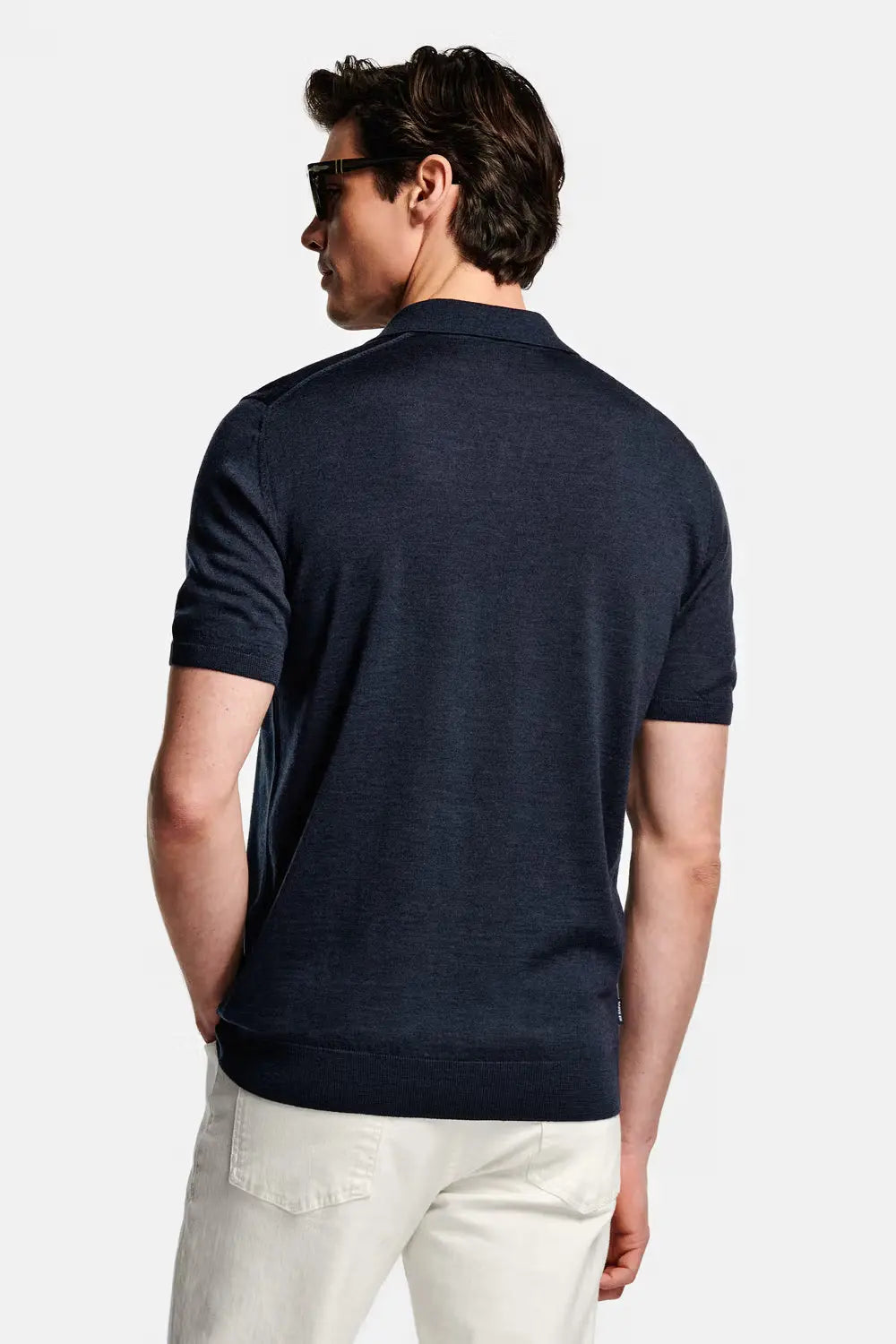 Collarless Knit Polo