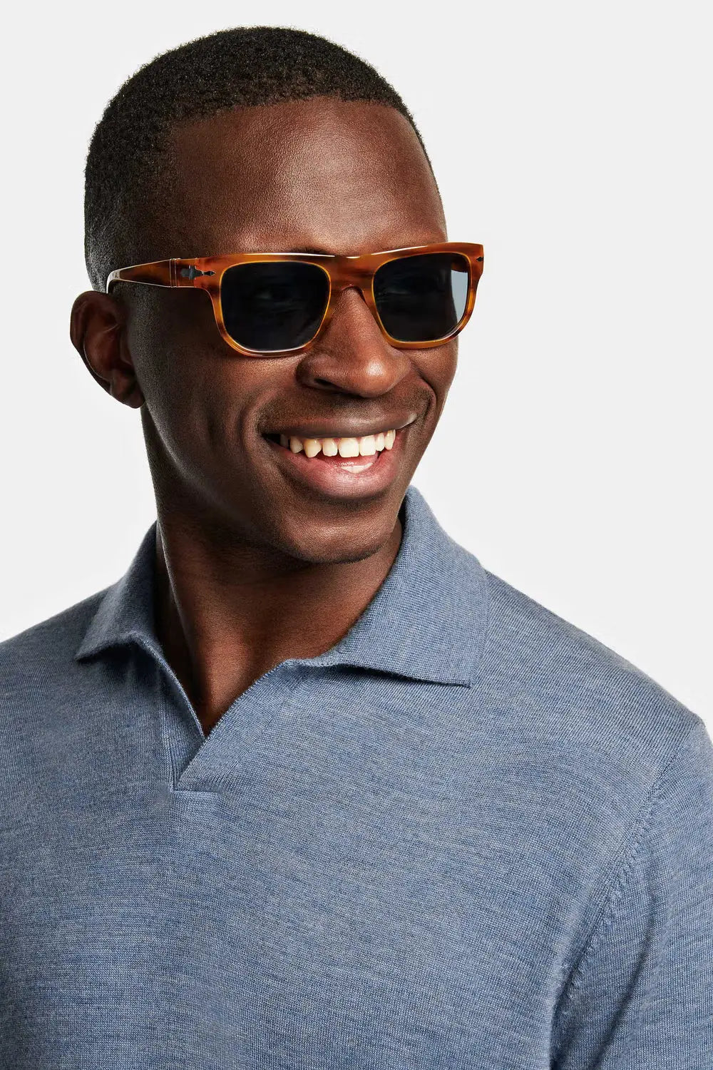 Collarless Knit Polo