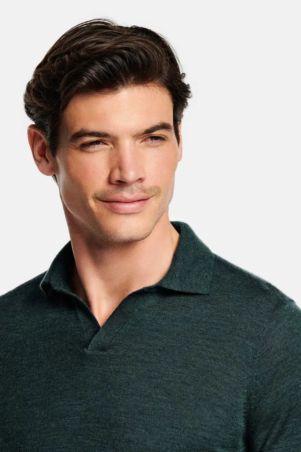 Collarless Knit Polo