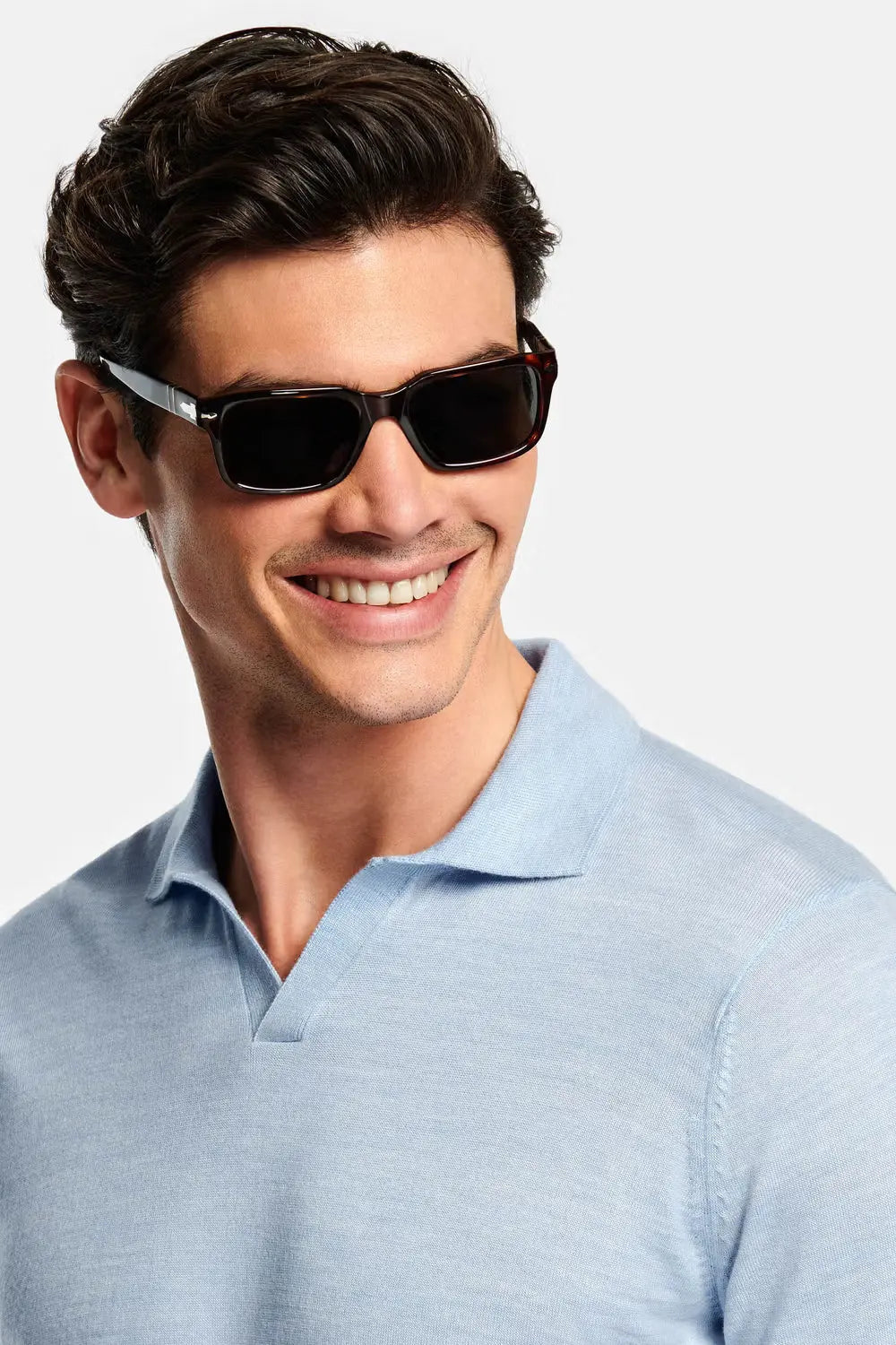 Collarless Knit Polo