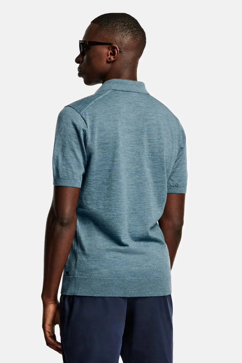 Collarless Knit Polo