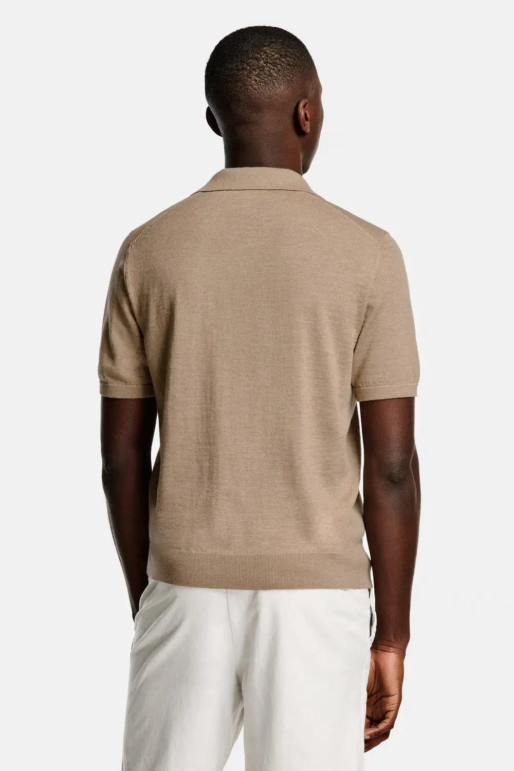 Collarless Knit Polo