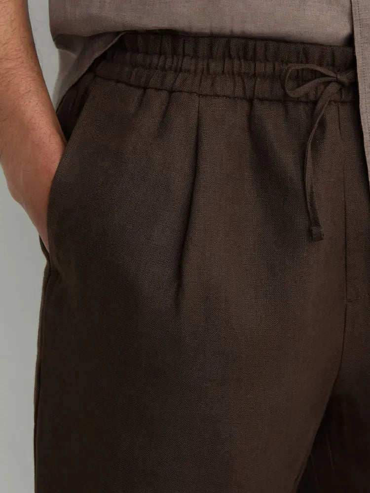 Linen Shorts, Drawstring Waist