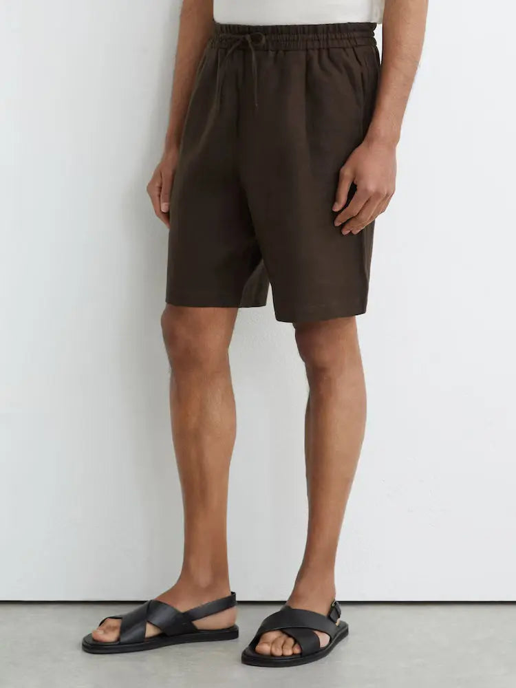 Linen Shorts, Drawstring Waist