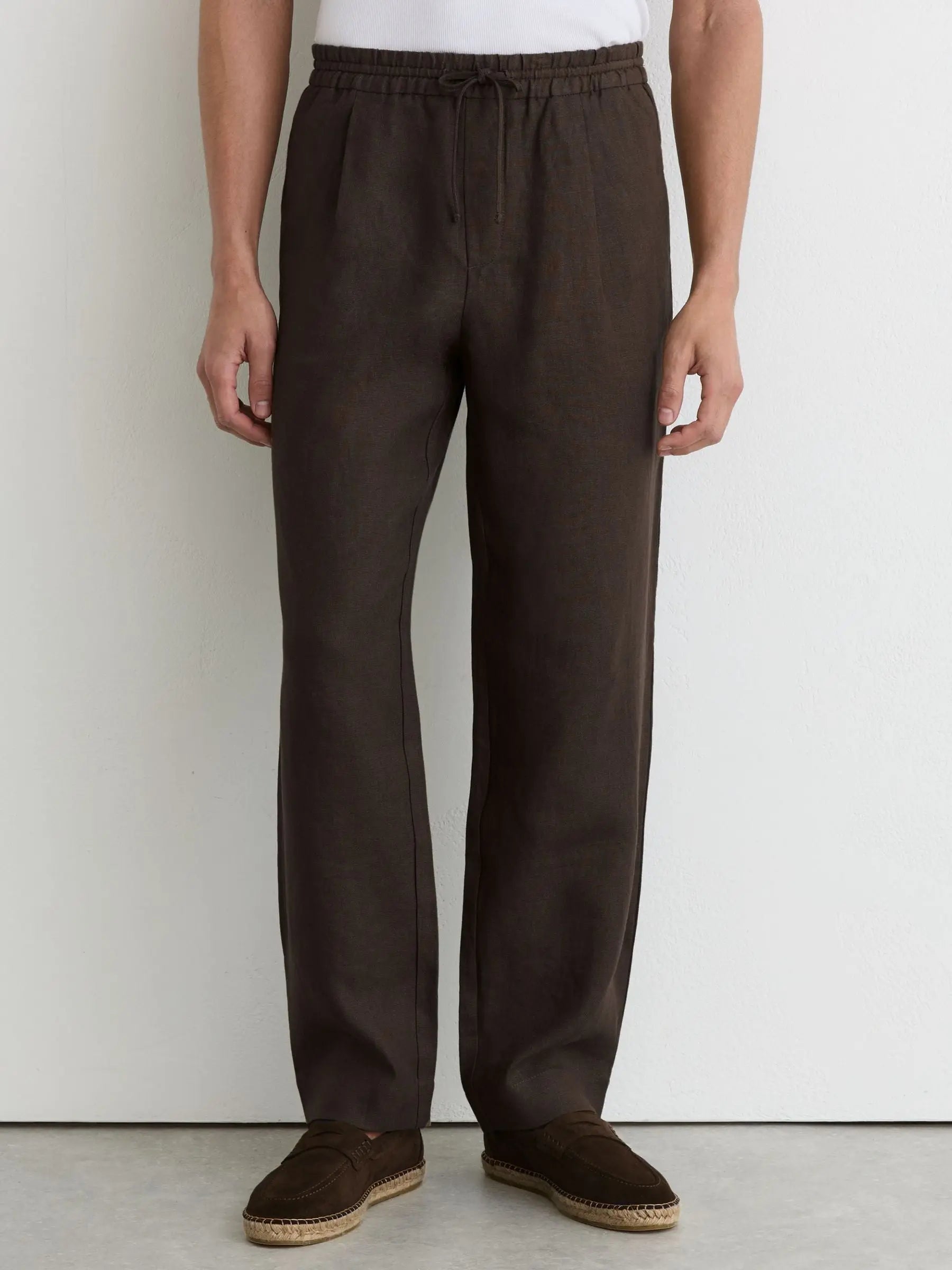 Washed Linen Trousers, Relaxed Fit