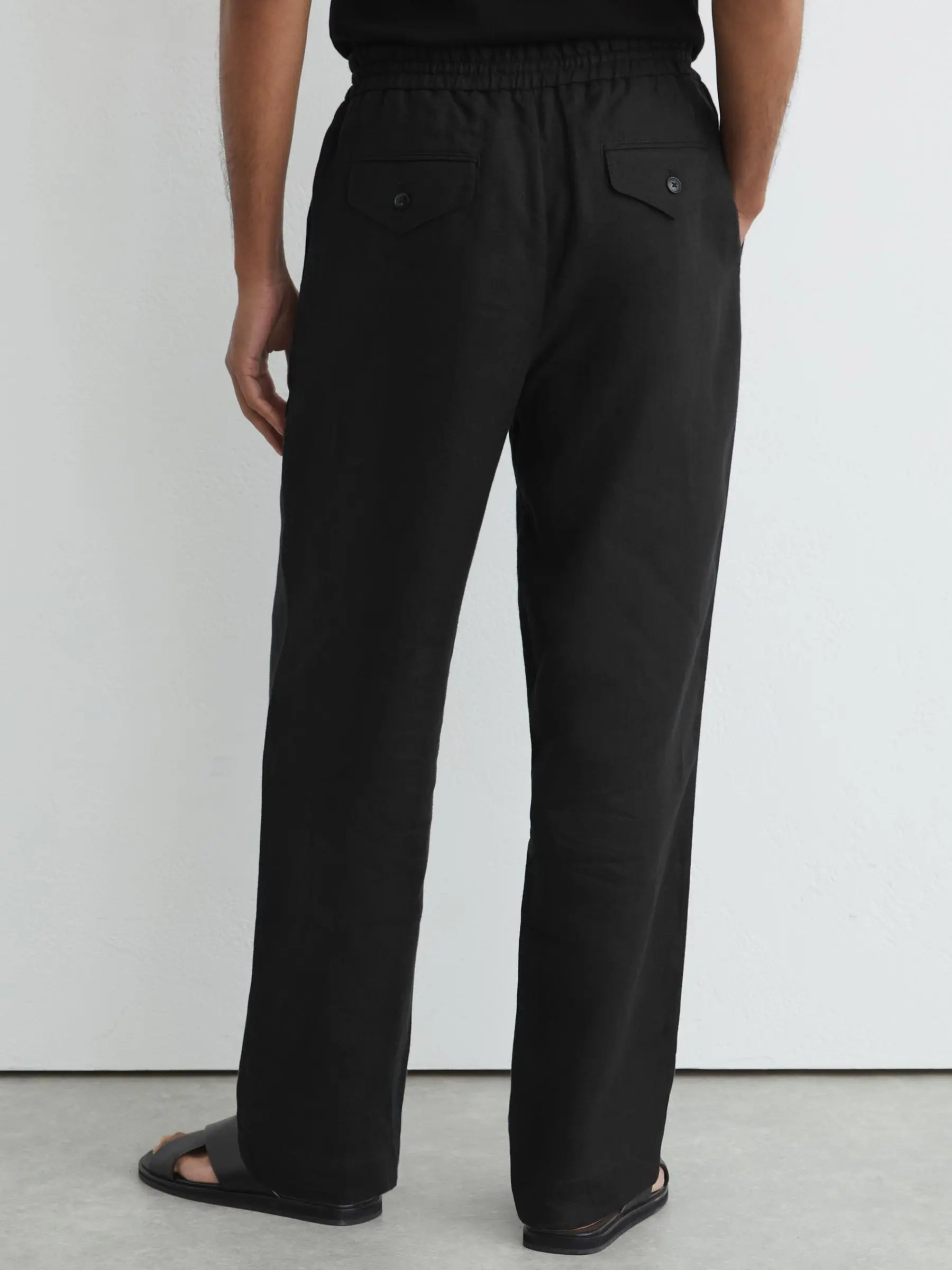 Washed Linen Trousers, Relaxed Fit