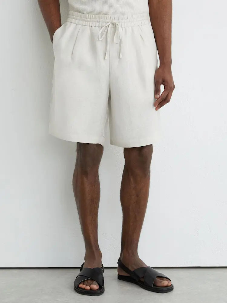Linen Shorts, Drawstring Waist