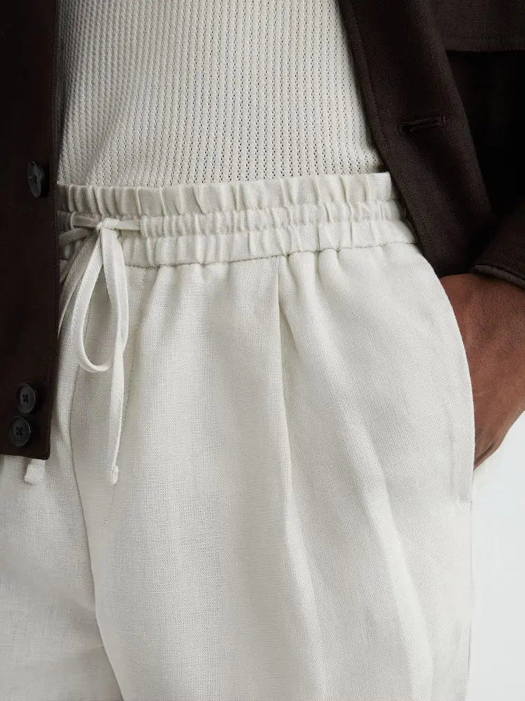 Linen Shorts, Drawstring Waist