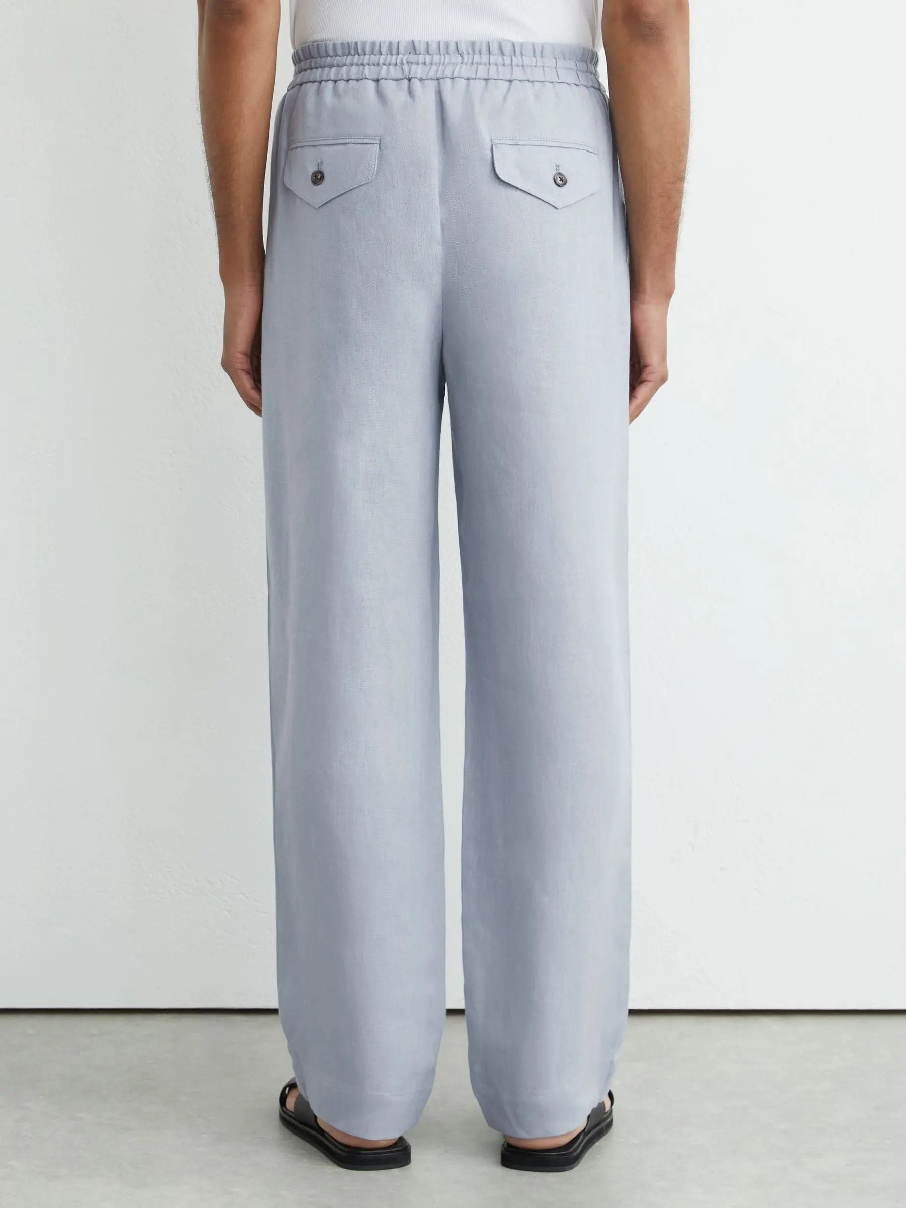 Washed Linen Trousers, Relaxed Fit