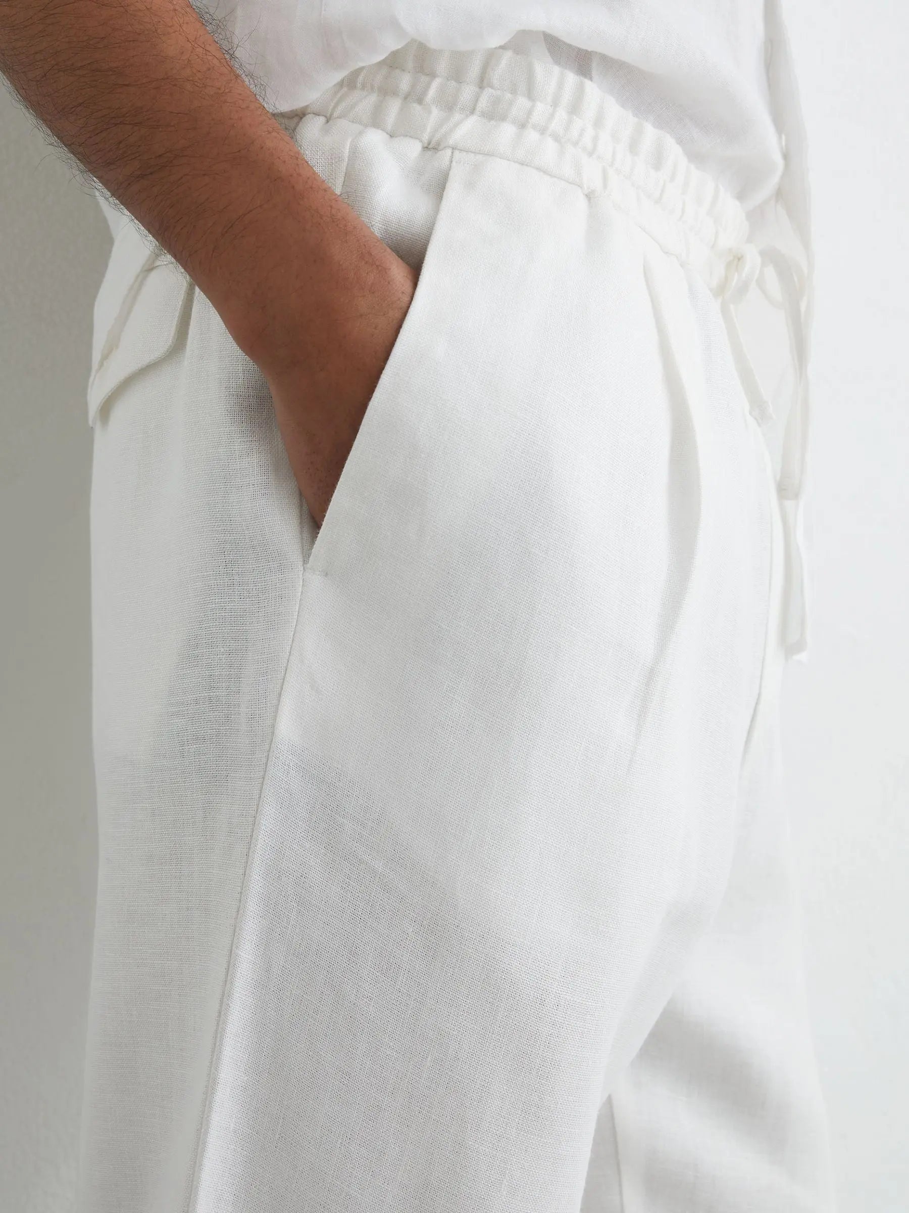 Washed Linen Trousers, Relaxed Fit