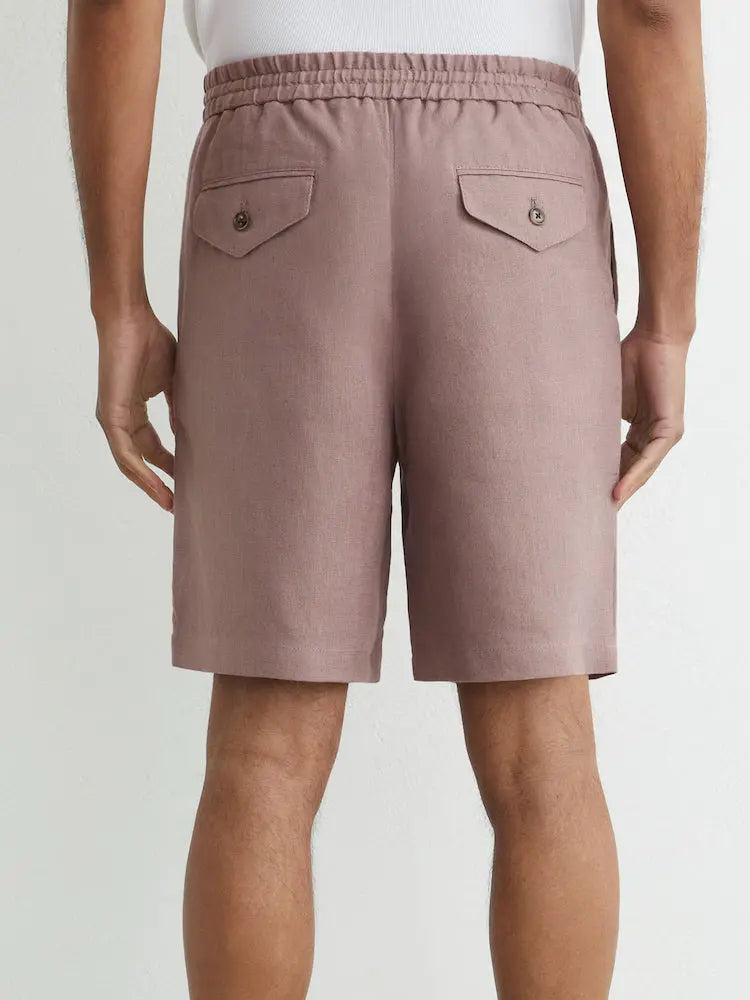 Linen Shorts, Drawstring Waist