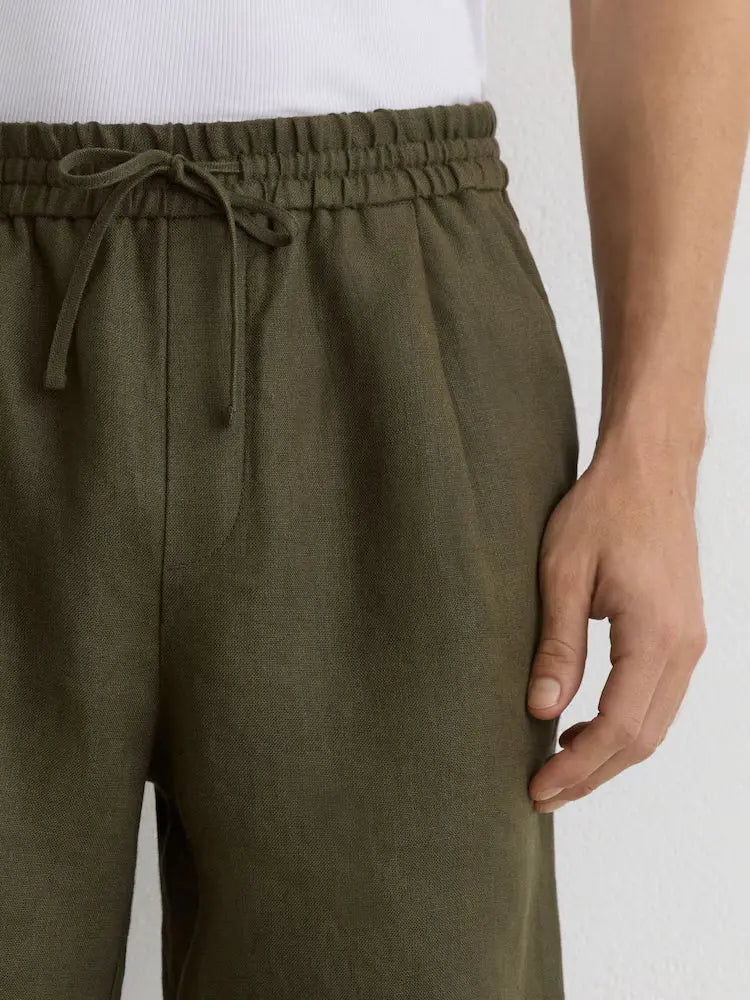 Linen Shorts, Drawstring Waist