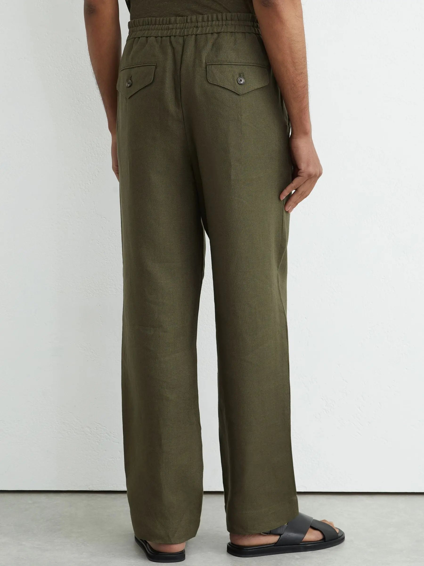 Washed Linen Trousers, Relaxed Fit