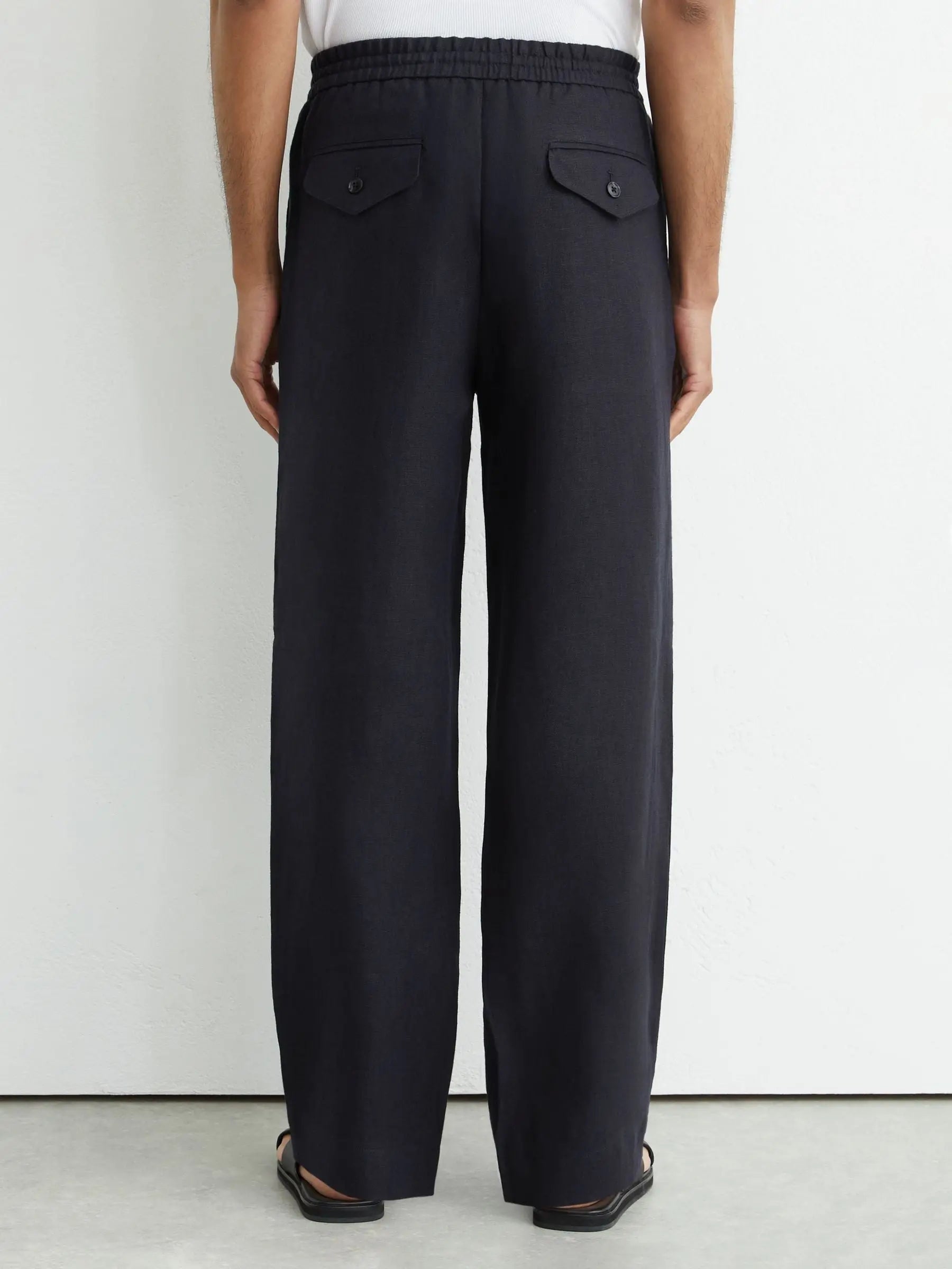 Washed Linen Trousers, Relaxed Fit