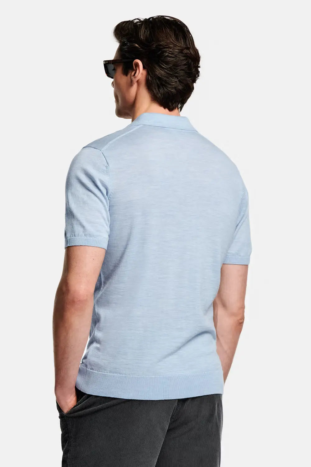 Collarless Knit Polo