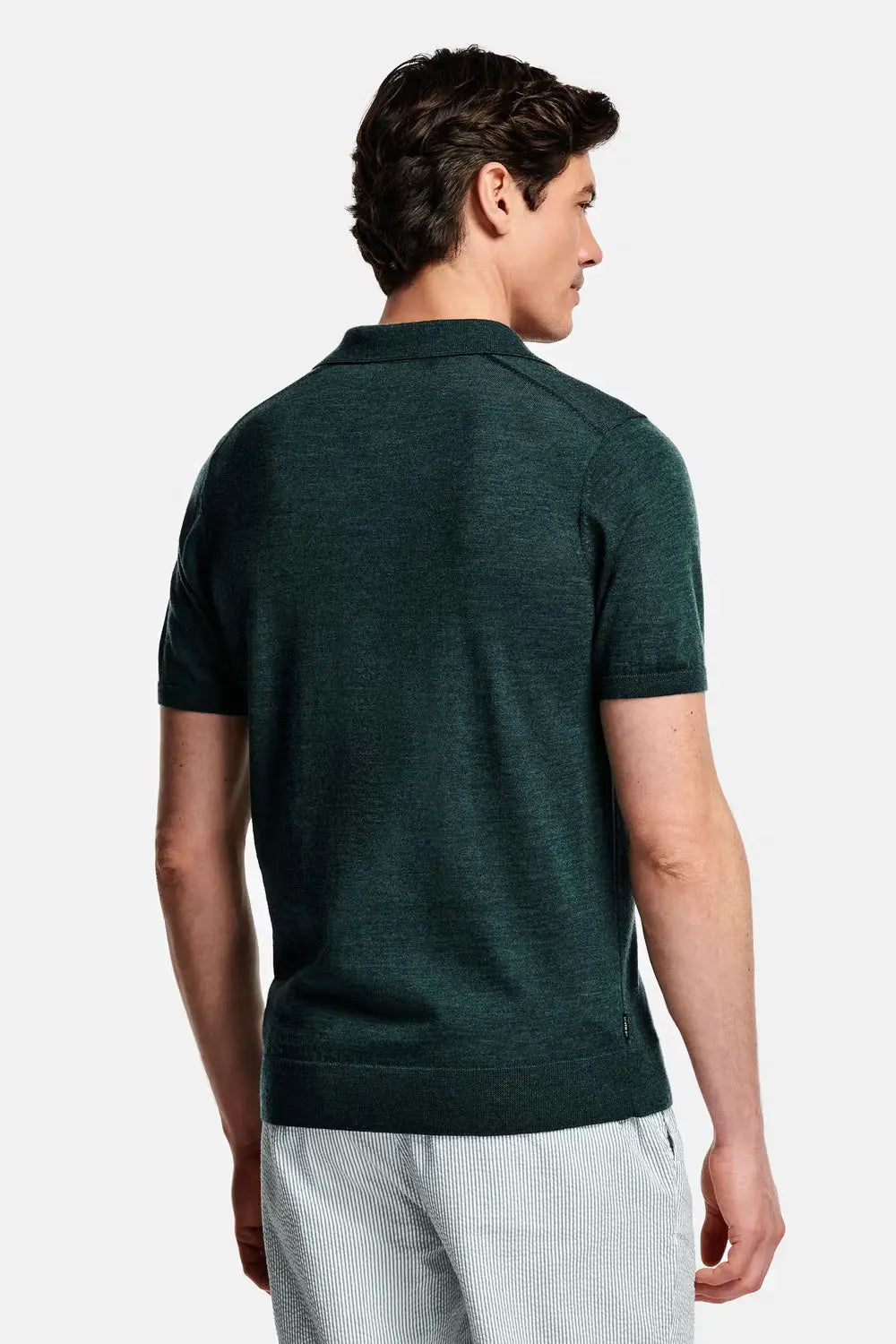 Collarless Knit Polo