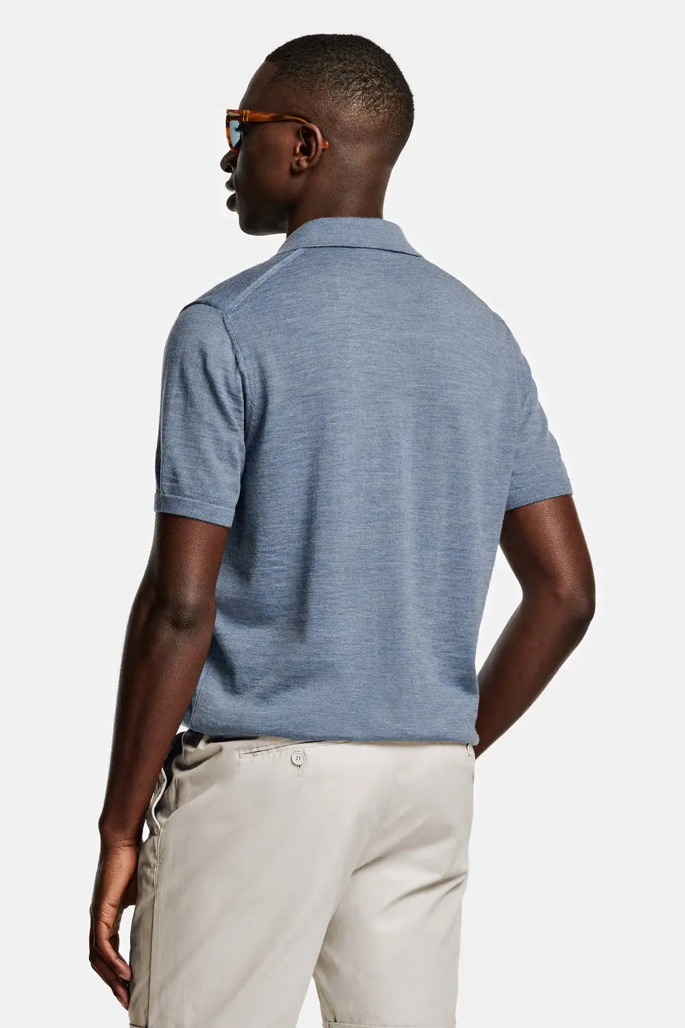 Collarless Knit Polo