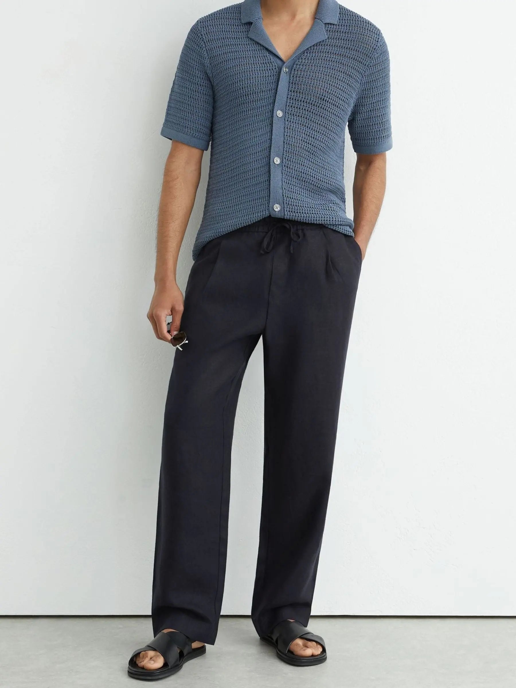 Washed Linen Trousers, Relaxed Fit