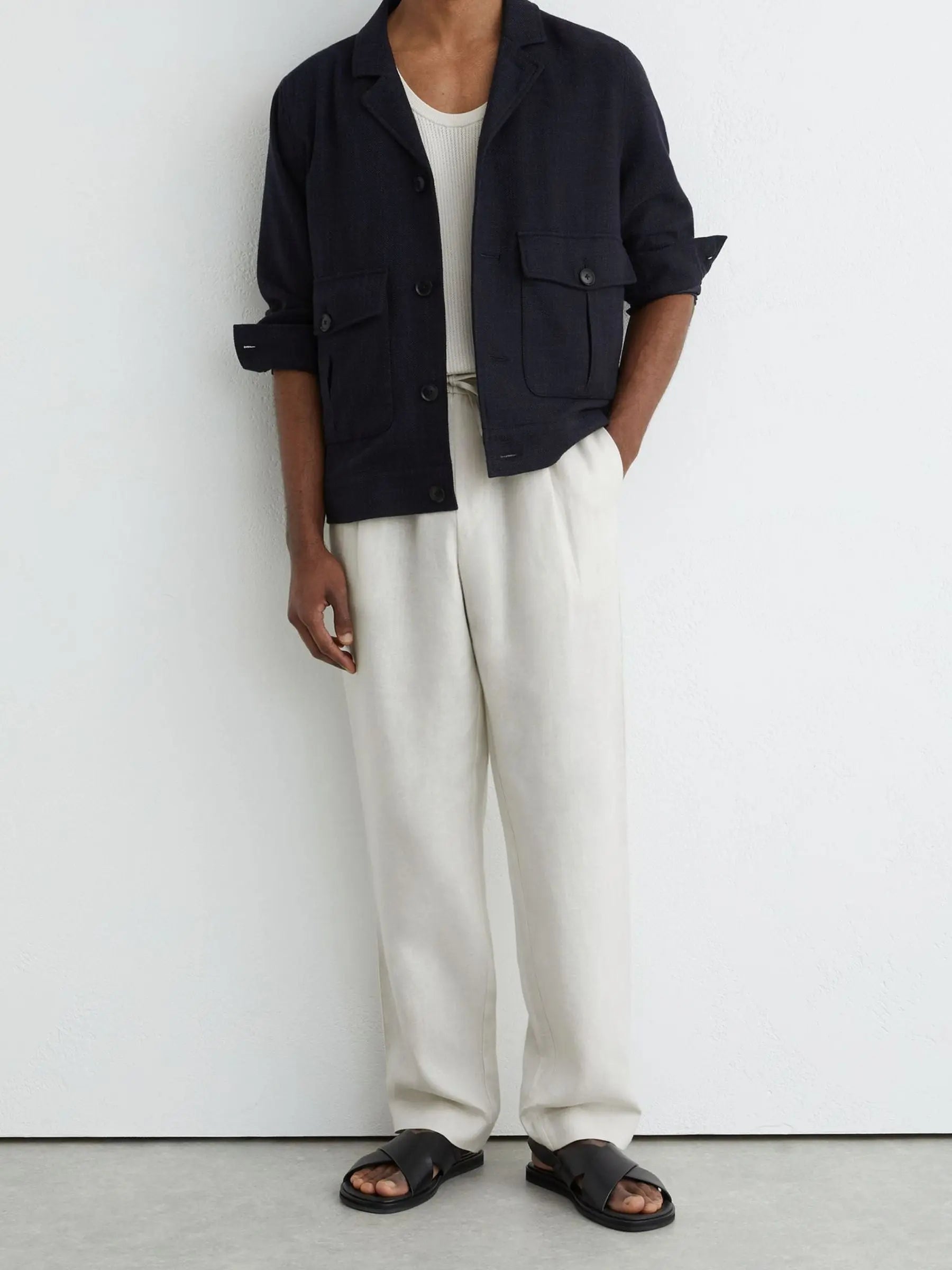 Washed Linen Trousers, Relaxed Fit