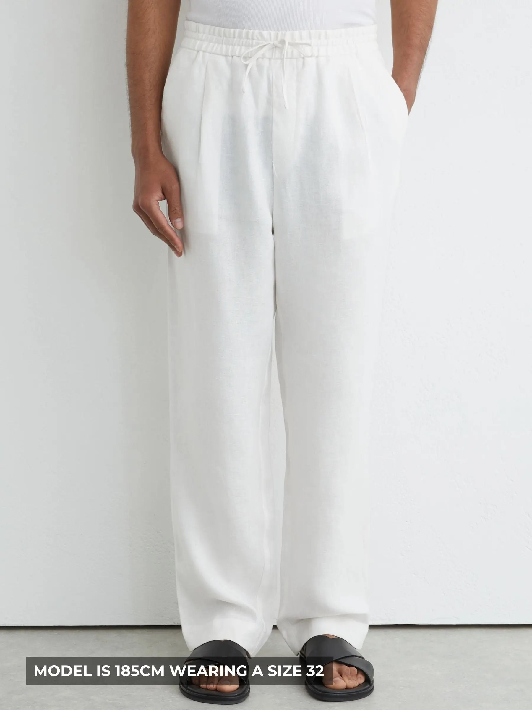 Washed Linen Trousers, Relaxed Fit