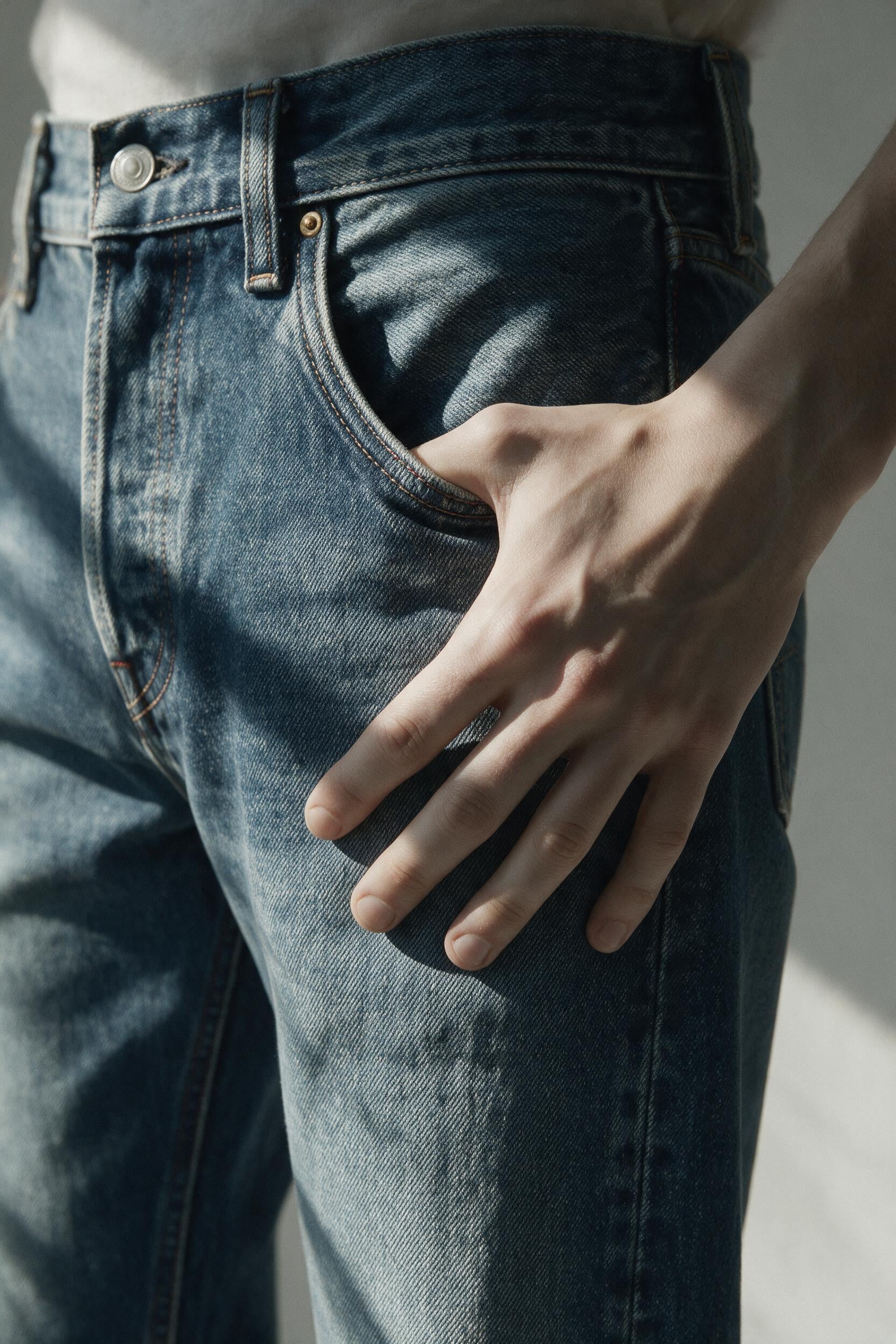 Five-Pocket Straight Jeans close-up
