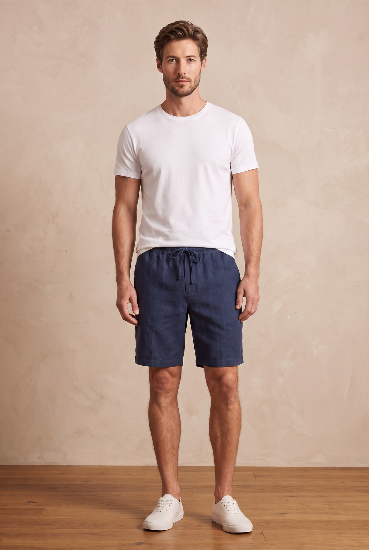 Linen Shorts - Navy
