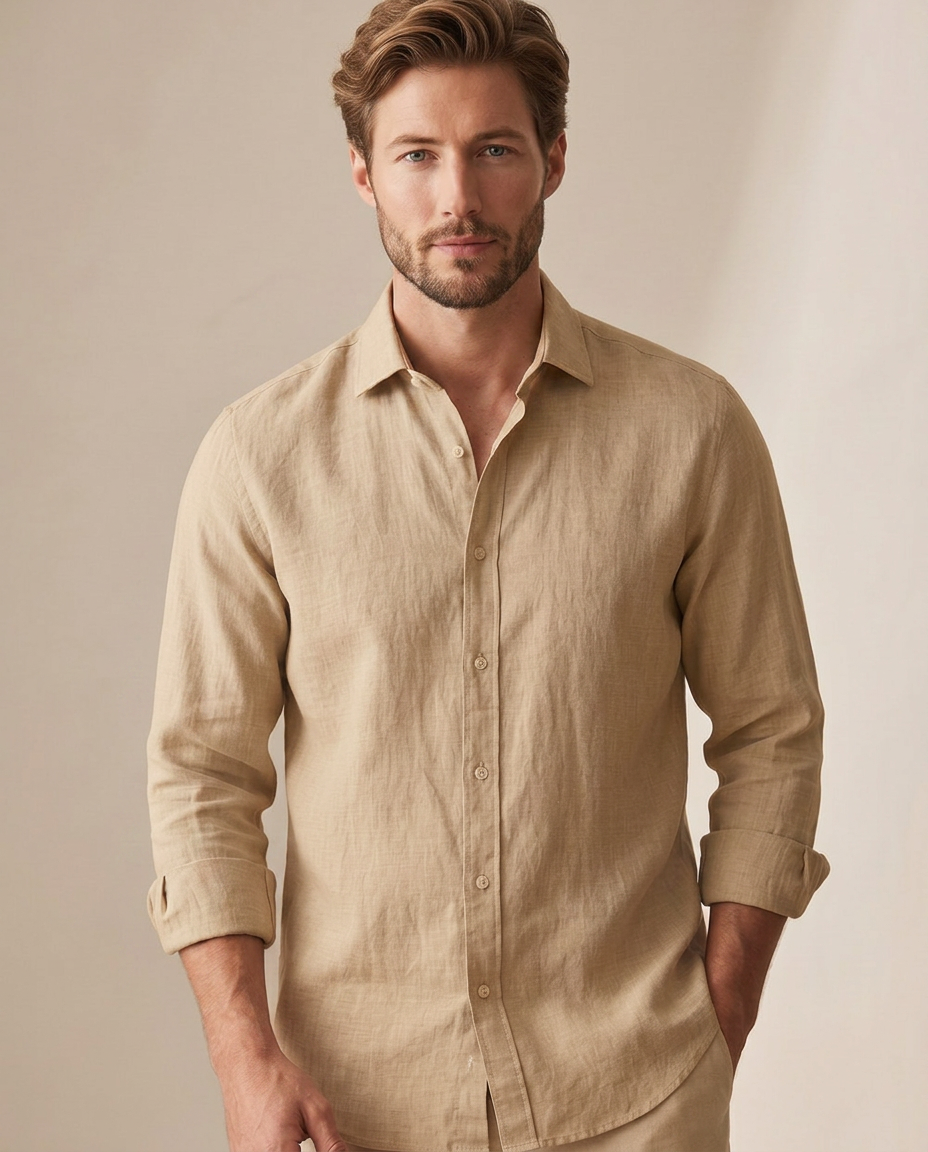 Linen Button-Up - Beige