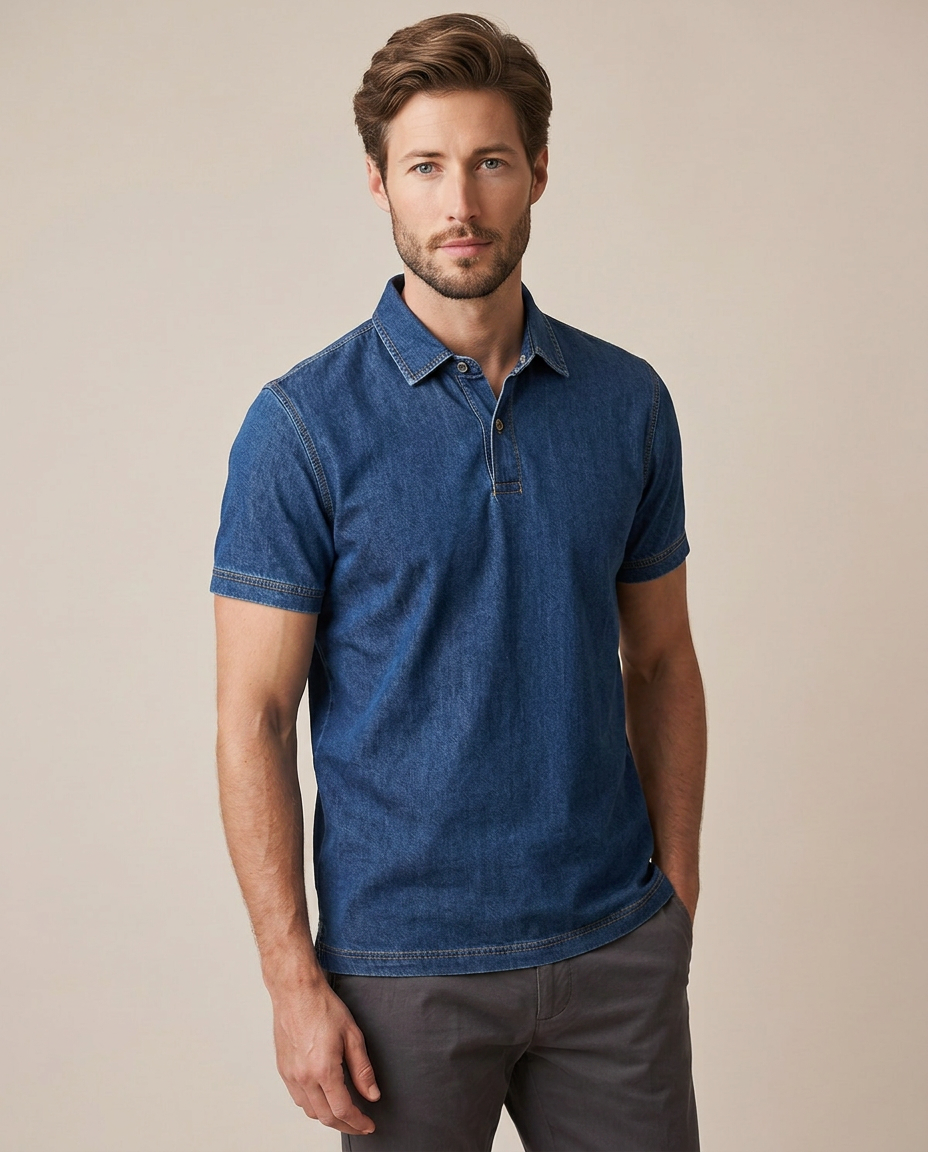 Everyday Cotton Polo - Denim Blue