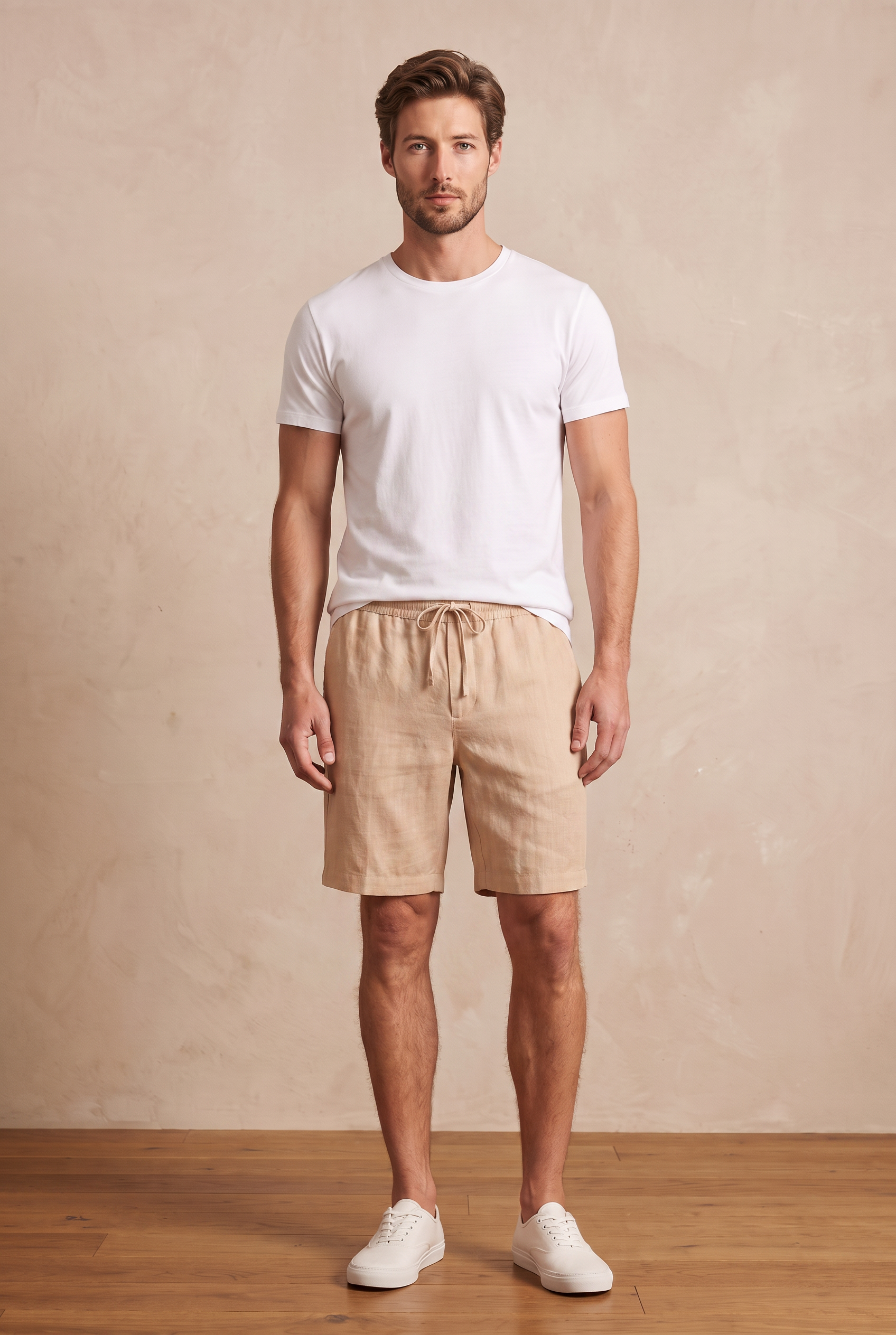 Linen Shorts - Praline Nude