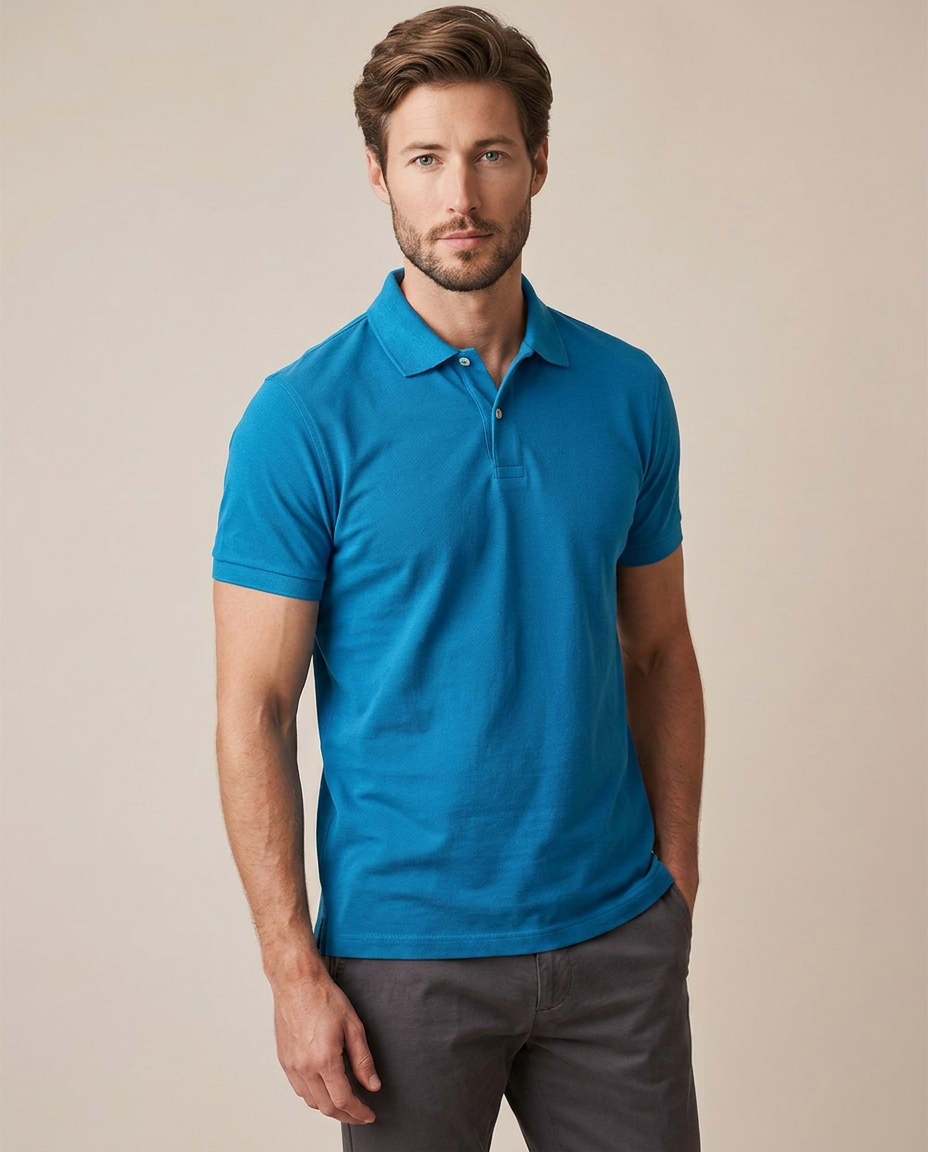 Everyday Cotton Polo - Ocean Blue