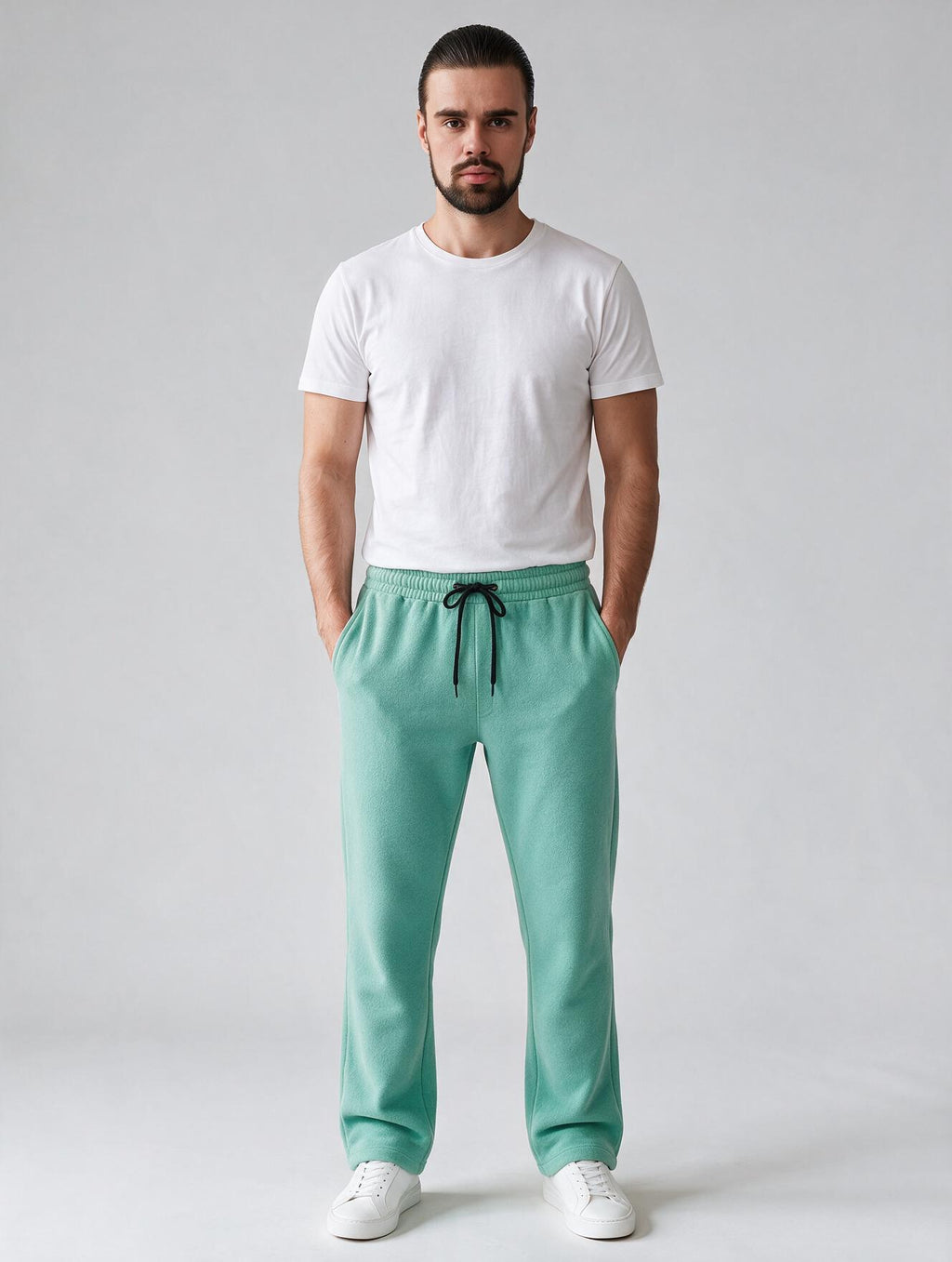 Straight-Leg Sweatpants - Mint Green - Model