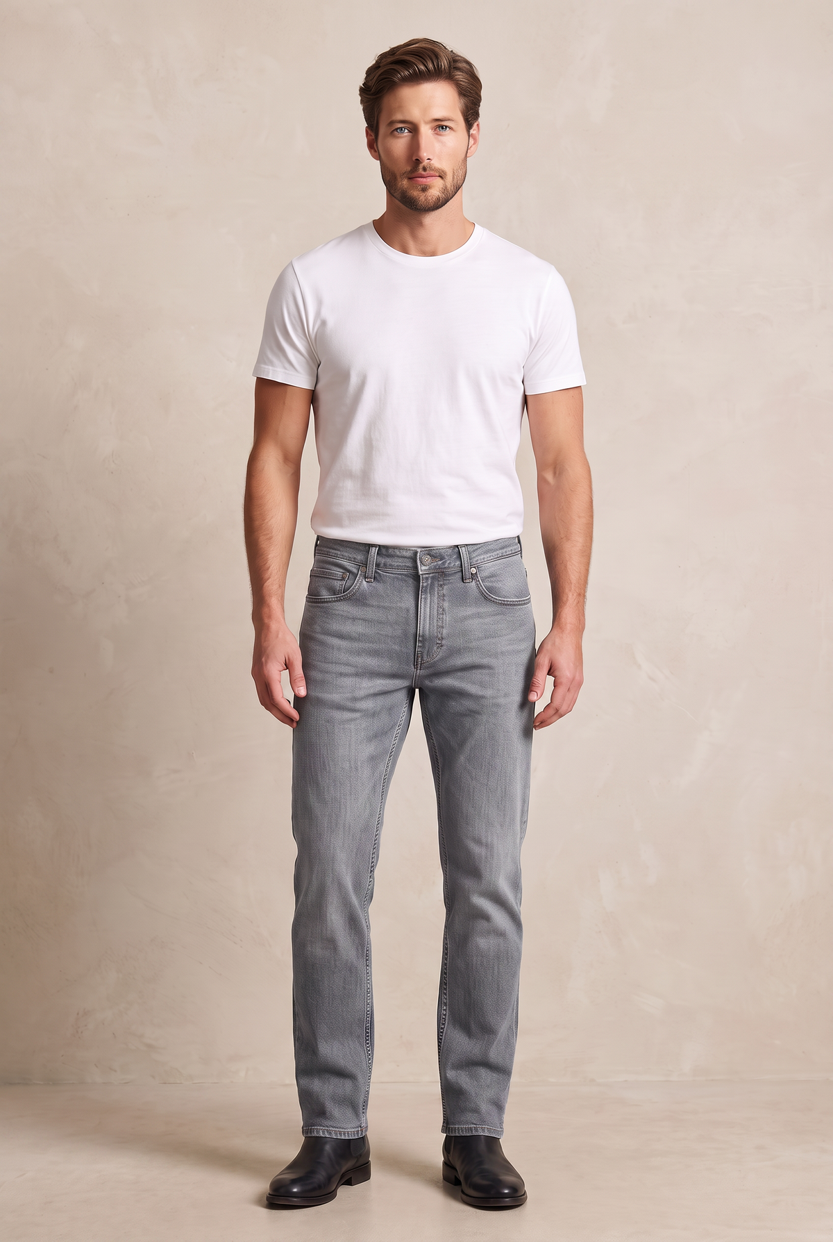 Five-Pocket Colored Denim - Grey