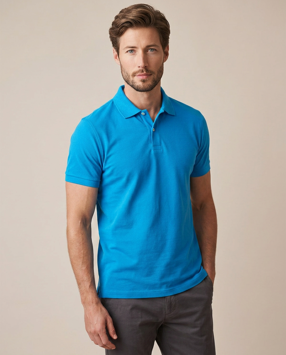 Everyday Cotton Polo - Bright Blue