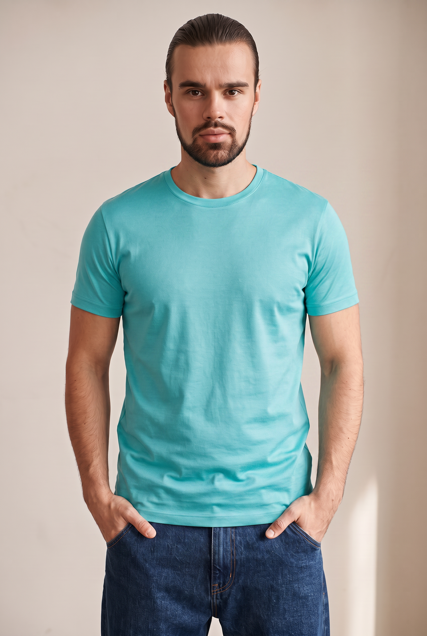 Mercerized Cotton Tee - Turqoise