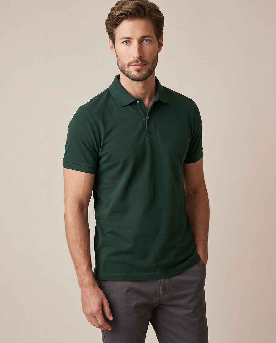 Everyday Cotton Polo - Dark Green