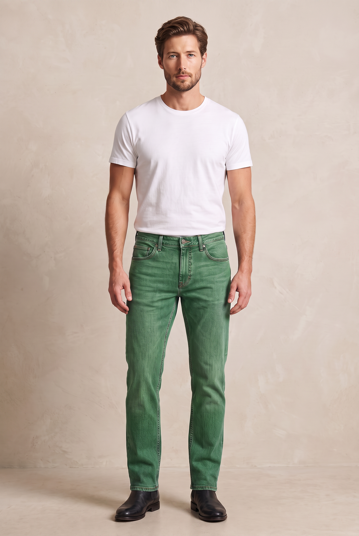 Five-Pocket Colored Denim - Grass Green