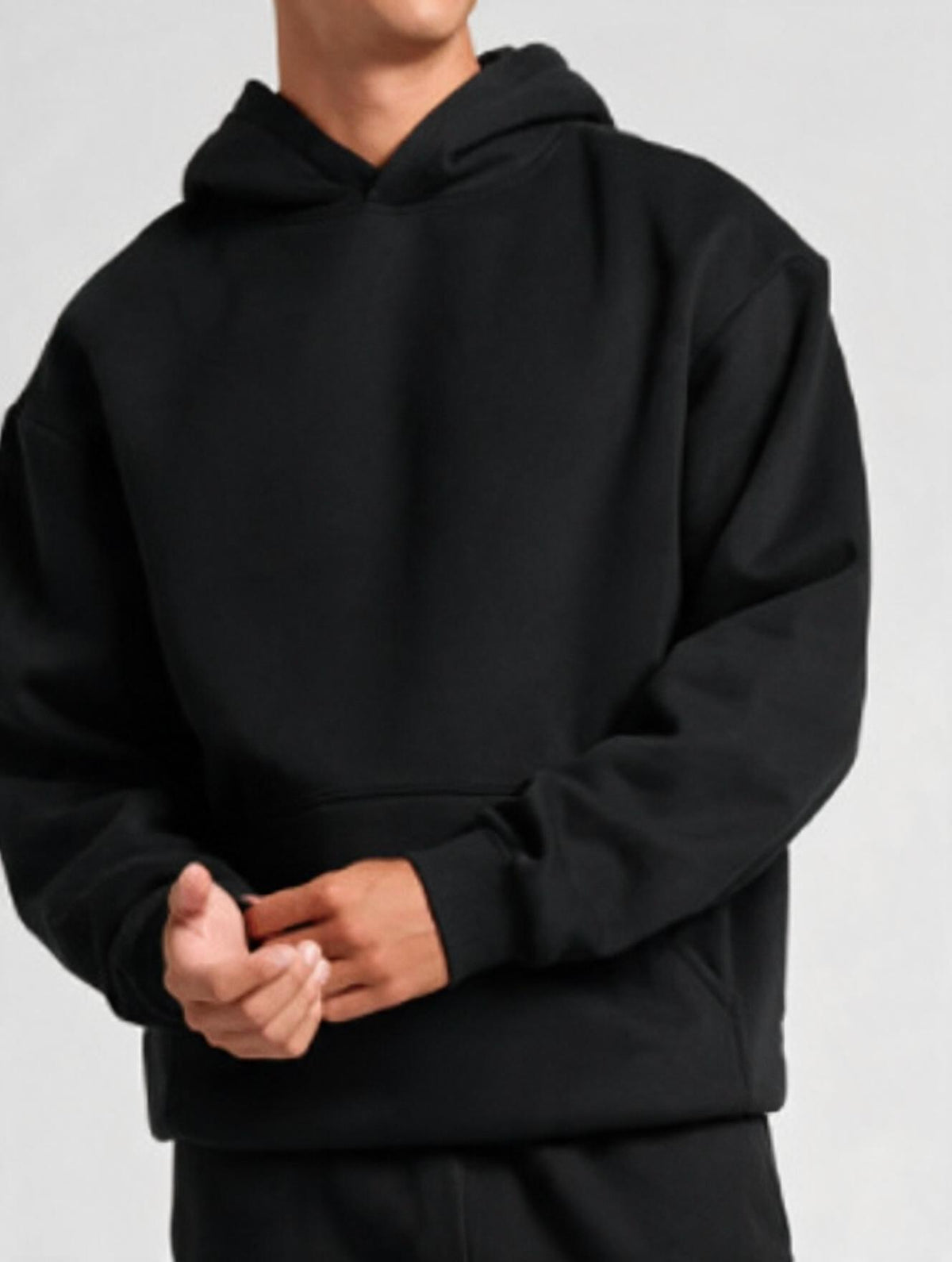 Heavyweight Hoodie - Black - fixed