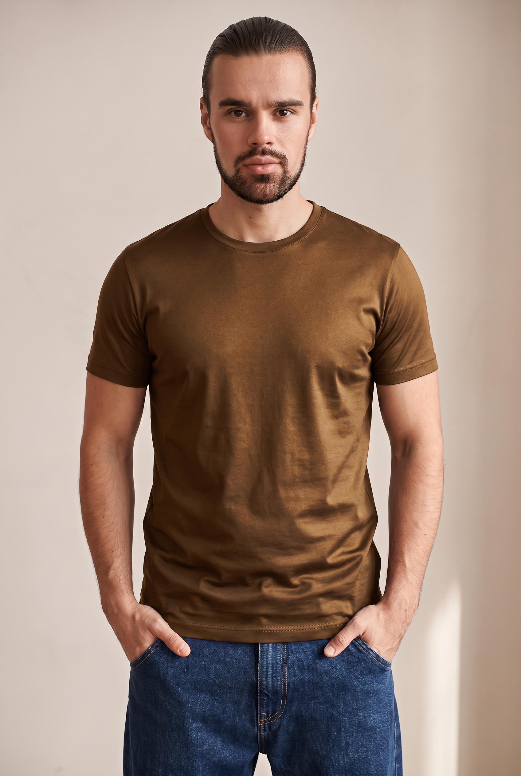 Mercerized Cotton Tee - Bronze