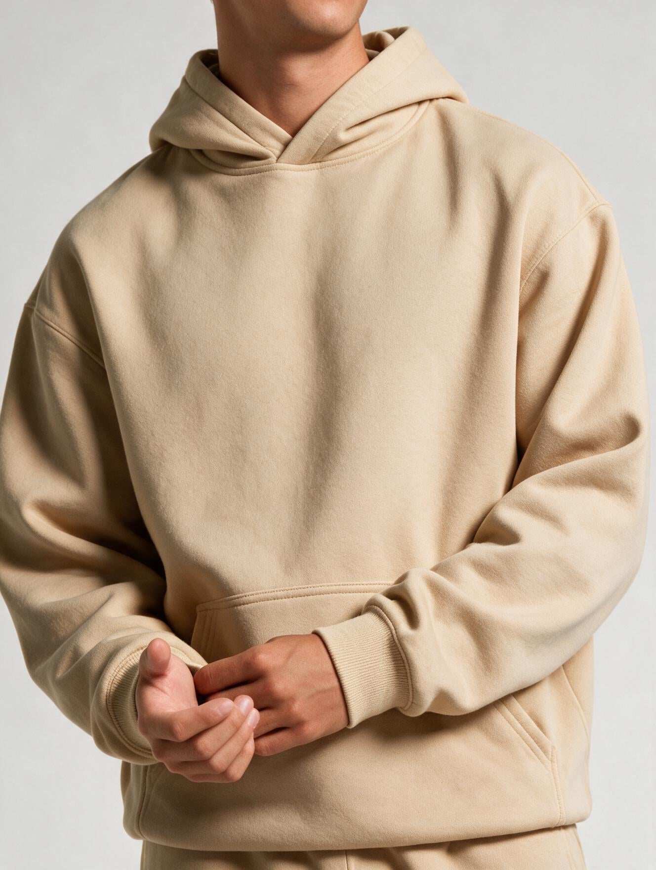Heavyweight Hoodie - Beige - fixed