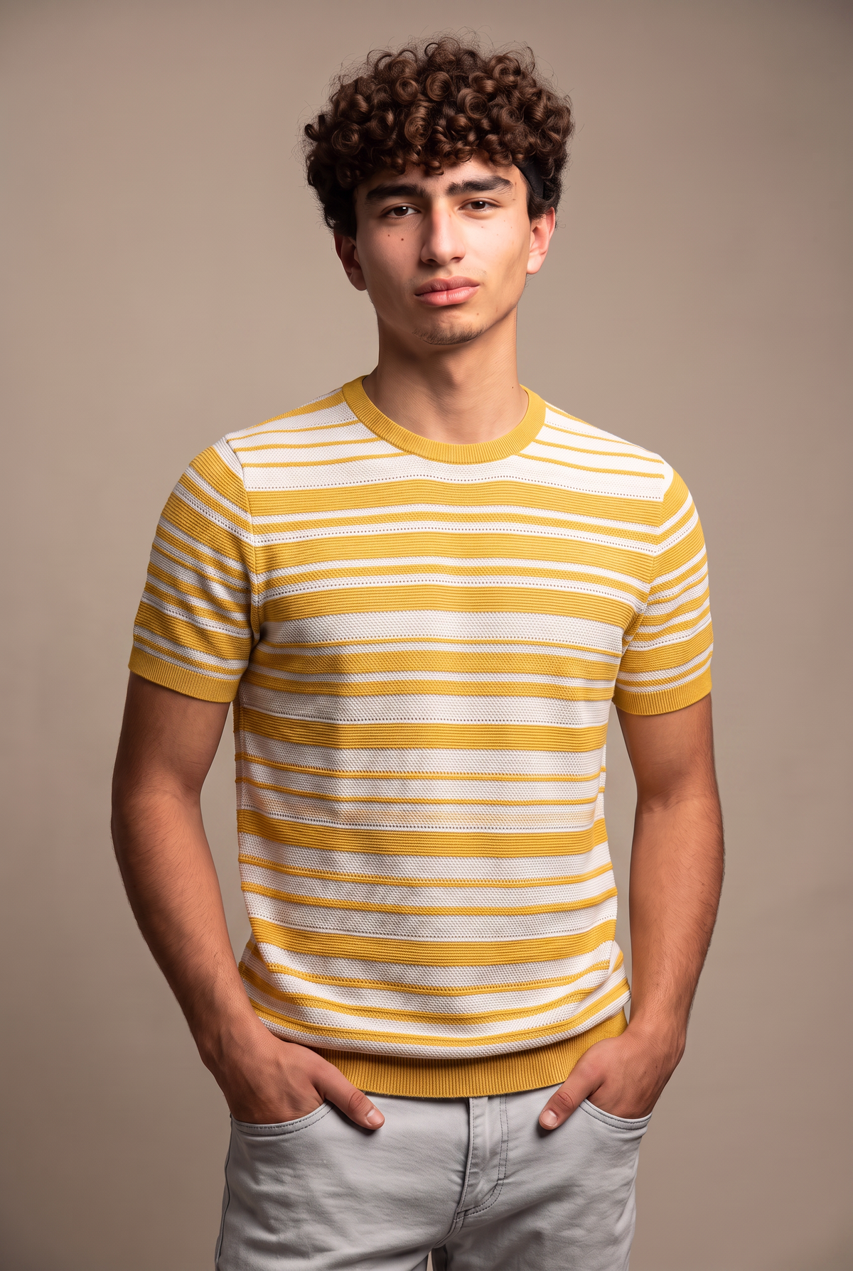 Striped Knit Shirt - Yellow