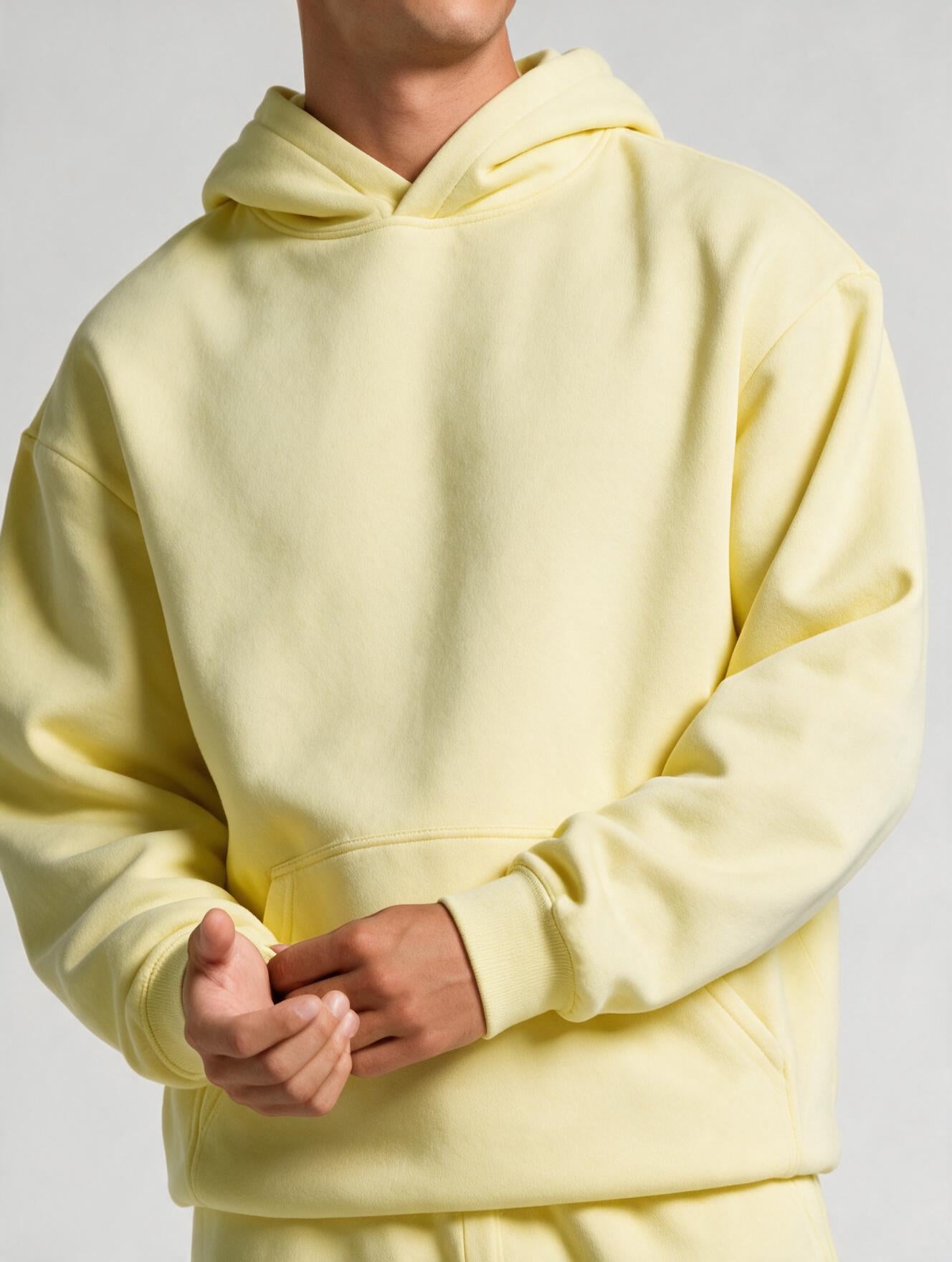 Heavyweight Hoodie - Soft Yellow - fixed
